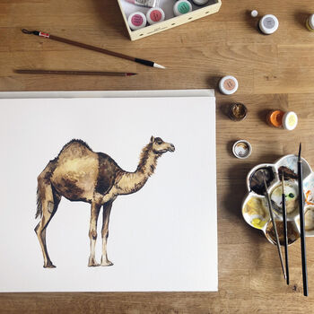 Birthday Camel Hand Painted Greetings Card, 2 of 2