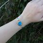 Round Turquoise Blue Lagoon Silver Plated Bangle, thumbnail 1 of 5