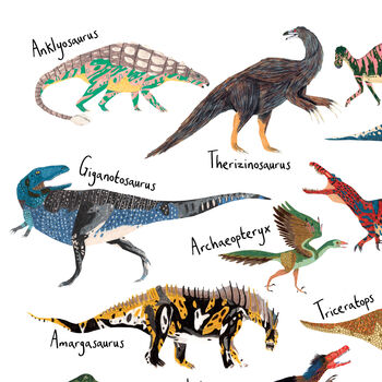 Colourful Dinosaurs Print, 3 of 12