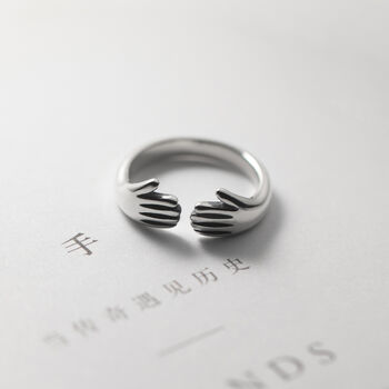 Sterling Silver Adjustable Hug Ring, 4 of 5