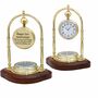 Personalised Brass 21st Anniversary Desk Clock With Compass, thumbnail 1 of 12