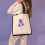 Personalised Abstract Birth Flower Tote Bag, thumbnail 1 of 2
