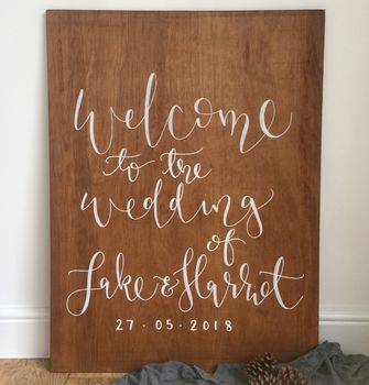 Large Wooden Wedding Welcome Sign, 2 of 3