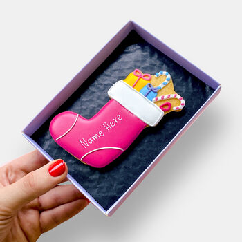 Personalised Christmas Stocking Letterbox Iced Cookie, 4 of 12