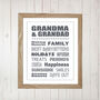Personalised Grandma And Grandad Print, thumbnail 1 of 3