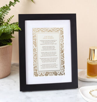 Custom Made Floral Poem Keepsake Gift, 9 of 12