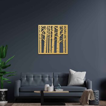 Wooden Woodland Forest Scene Wall Art Gift For Home Decor, 5 of 9