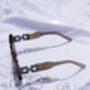 Grey Monogram Sided Rectangle Narrow Sunglasses, thumbnail 6 of 6