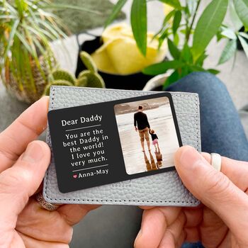 Personalised Photo Metal Wallet Card For Dad, 3 of 5