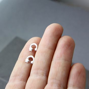 Petite Moon And Stars Sterling Silver Stud Earrings, 5 of 9
