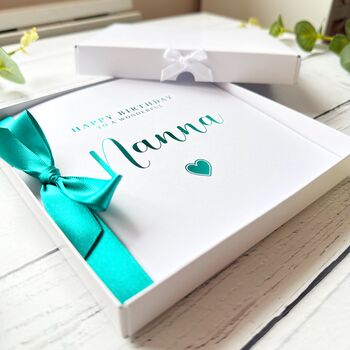Personalised Teal Foil Birthday Card Any Name, 6 of 8