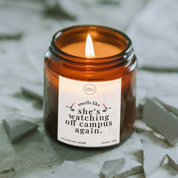 Watching Off Campus Again Candle, Hockey Romance Gifts, 7 of 11