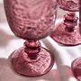 Set Of Four Amethyst Paisley Wine Goblets, thumbnail 6 of 10