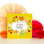 Floral 100th Birthday Card, thumbnail 3 of 5