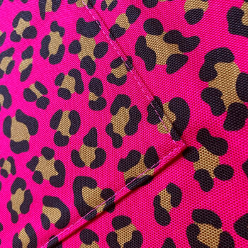 Hot Pink Leopard Print Cotton Apron With Pocket, 9 of 12