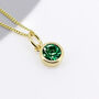 Personalised Gold Plated Sterling Silver May Emerald Birthstone Necklace, thumbnail 4 of 11