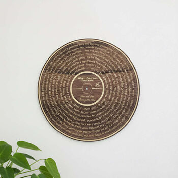 Wooden Personalised Song Lyrics Record Wall Art, 3 of 3