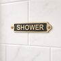 Classic Brass Shower Door Plaque With Black Finish, thumbnail 2 of 4