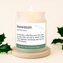 Gingerbread Scented Christmas Candle | 'Snowman' Definition | Seasonal Winter Home Décor, thumbnail 1 of 4