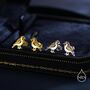 Sterling Silver Tiny Goldfinch Bird Stud Earrings, thumbnail 4 of 12