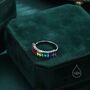 Rainbow Colour Baguette Cz Ring, thumbnail 5 of 10