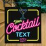 Neon Cocktail Bar Personalised Pub Sign/Bar Sign, thumbnail 6 of 8