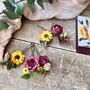 Sunflower, Burgundy And Dusty Pink Hair Pins, thumbnail 8 of 9