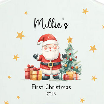 Personalised 1st Christmas Bauble Santa And Tree Keepsake, 3 of 4