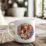 Personalised Vizsla Summer Floral Dog Wreath Gift Keepsake Mug, thumbnail 1 of 2