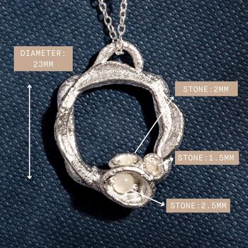 Moonstone Recycled Silver Eternity Necklace, 4 of 6