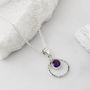 Infinity Bliss Amethyst Silver Necklace And Earring Set, thumbnail 2 of 9