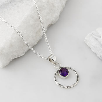 Infinity Bliss Amethyst Silver Necklace And Earring Set, 2 of 9