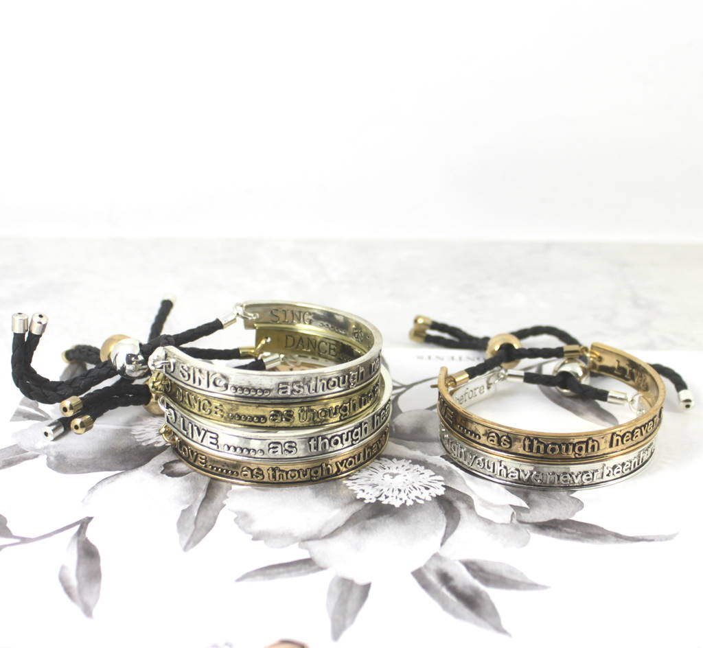 engraved message friendship slider bracelet by lucy loves neko