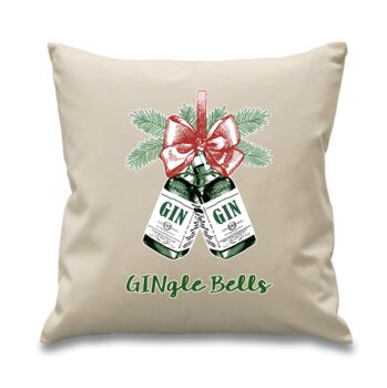 'Gingle Bells' Gin Christmas Cushion, 6 of 6