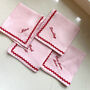 Personalised Slogan Set Of Four Embroidered Napkins, thumbnail 4 of 7