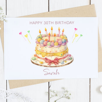 Personalised 30th Birthday Cake Card, 2 of 2