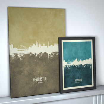 Newcastle Skyline Print And Box Canvas, 5 of 7