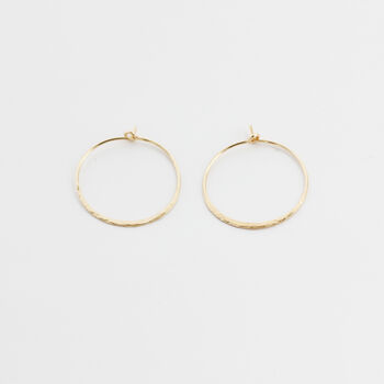 Gold Filled Hammered Hoop Earrings, 5 of 6