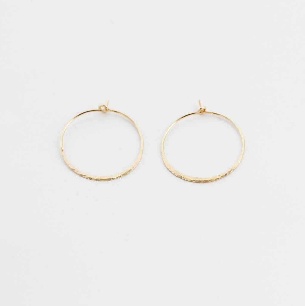 Gold Filled Hammered Hoop Earrings By Ilona Maria Jewellery ...