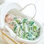 Tropical Leaf Bamboo Muslin Swaddle Blanket, thumbnail 2 of 2