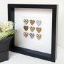Personalised Oak Wedding Anniversary Hearts Artwork, thumbnail 2 of 6
