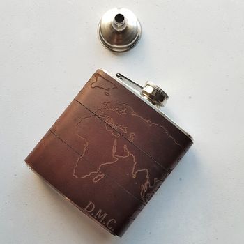 Personalised Map Leather Flask, 2 of 8