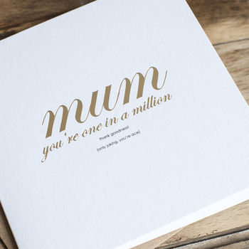 You're One In A Million, Thank Goodness! Gold Foil Card, 3 of 5