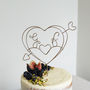 Cupid Heart Personalised Wedding Cake Topper, thumbnail 2 of 7