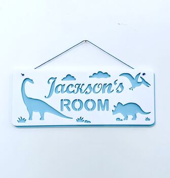 Personalised Dinosaur Children's Name Door Plaque, 7 of 11