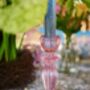 Pair Of Pink Glass Lace Edge Candlesticks, thumbnail 5 of 10