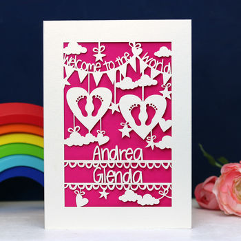 Personalised Twins Papercut Card, 2 of 7