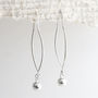 Sterling Silver Bow And Ball Threader Earrings, thumbnail 3 of 4