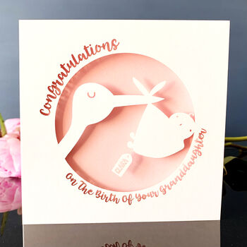 Stork Personalised New Grandparents Card, 2 of 4