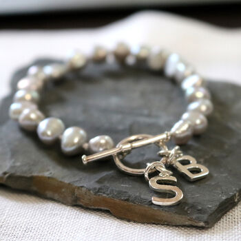 Freshwater Pearl Bracelet With Silver Initial, 3 of 4